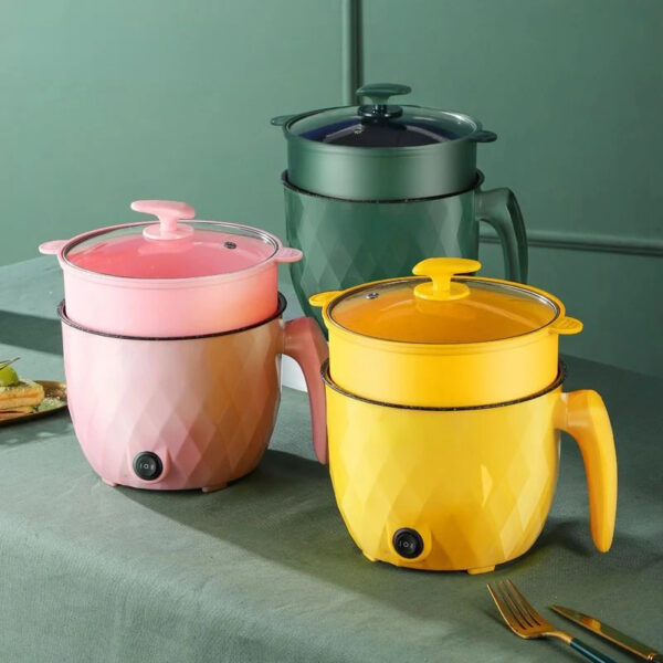 Electric Mini Diamond Cooking Pot 1.8L 600W Non Stick