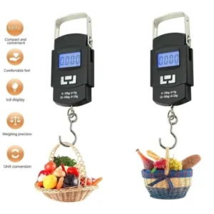 Digital Hanging Weight Scale - Weiheng Electronic Portable LCD Scale with Double Precision Hook for Luggage and Travel